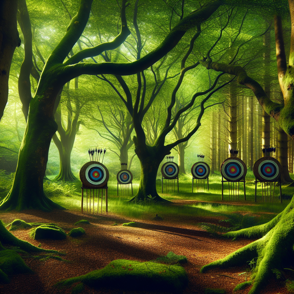 A mystical forest with targets for archery game